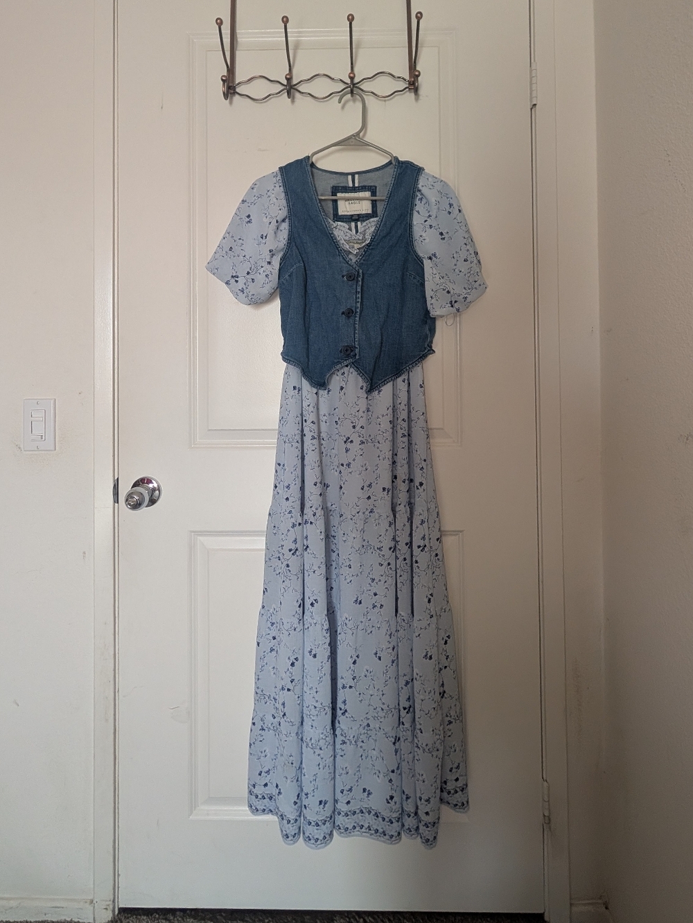 American Eagle Denim Button Front Western Vest S/P - Picture 4 of 5